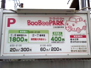 ブーブーパーク三条衣棚、看板写真